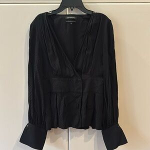 Something Navy polkadot crossover top￼